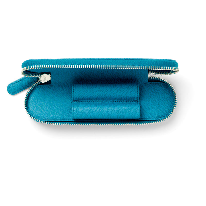 Graf von Faber-Castell Standard case for 2 pens with zipper Epsom, Gulf Blue