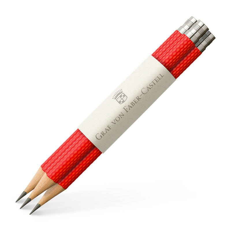 3 pocket pencils Guilloche, India Red