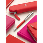 Standard case for 2 pens with zipper Epsom, India Red  -  #FC118676