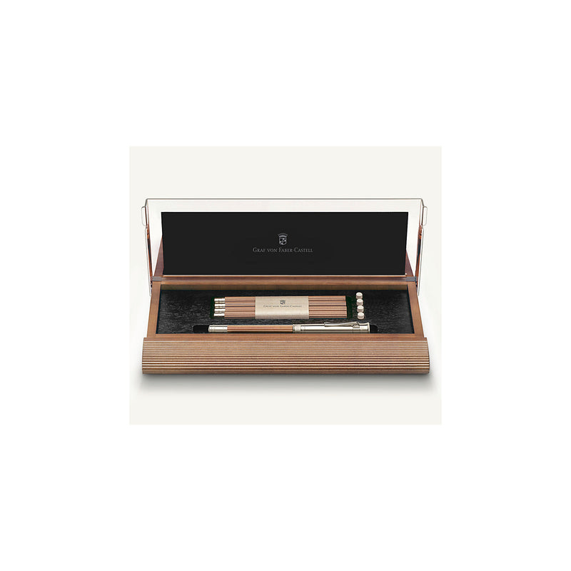 Desk set with platinium-plated Perfect Pencil brown