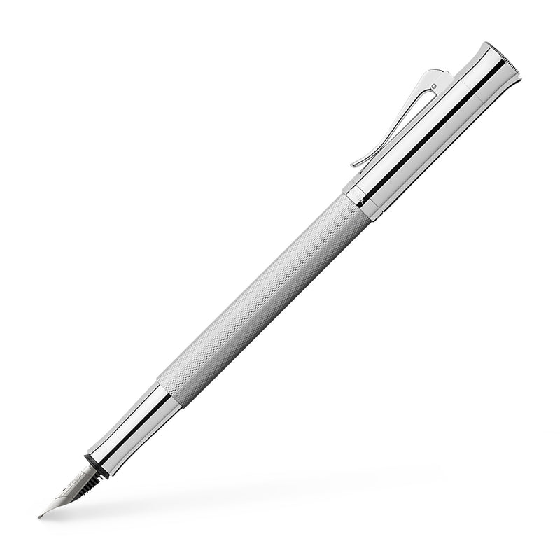 Fountain pen Guilloche Rhodium Broad