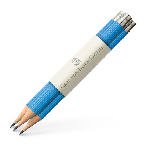 3 pocket pencils Guilloche, Gulf Blue