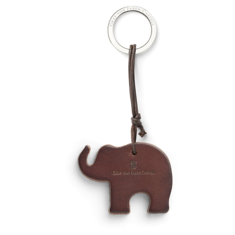Key fob Elephant, dark brown